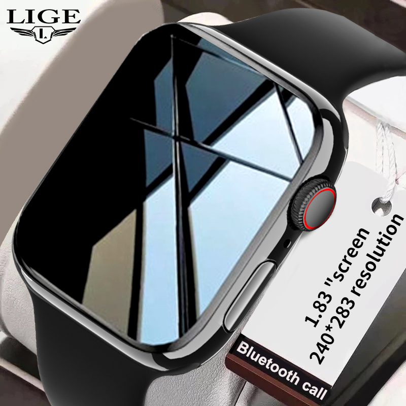  LIGE 2022 New Bluetooth Call Smart Watch NFC Voice Outdoor Sports Social Health Ultra Waterproof Music Player watch8 Android IOS+ Box 