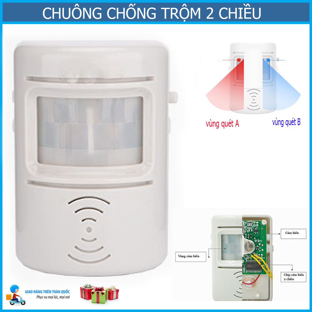 Chuông Chống Trộm Chuông Báo Động 2 Chiều Cảm Ứng , Ban Ngày Báo Khách Đến - Ban Đêm Chống Trộm Hiệu Qủa. Dễ Dàng Lắp Ráp& Cài Đặt. BẢO HÀNH 1 ĐỔI 1- MUA NGAY.