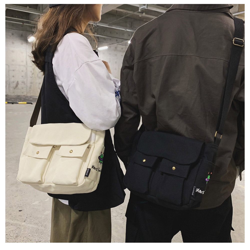 Túi đeo chéo unisex nam nữ cỡ lớn đi học đựng sách vở khô giấy a4  phong cách Hàn Quốc-Thế Giới Balo Túi