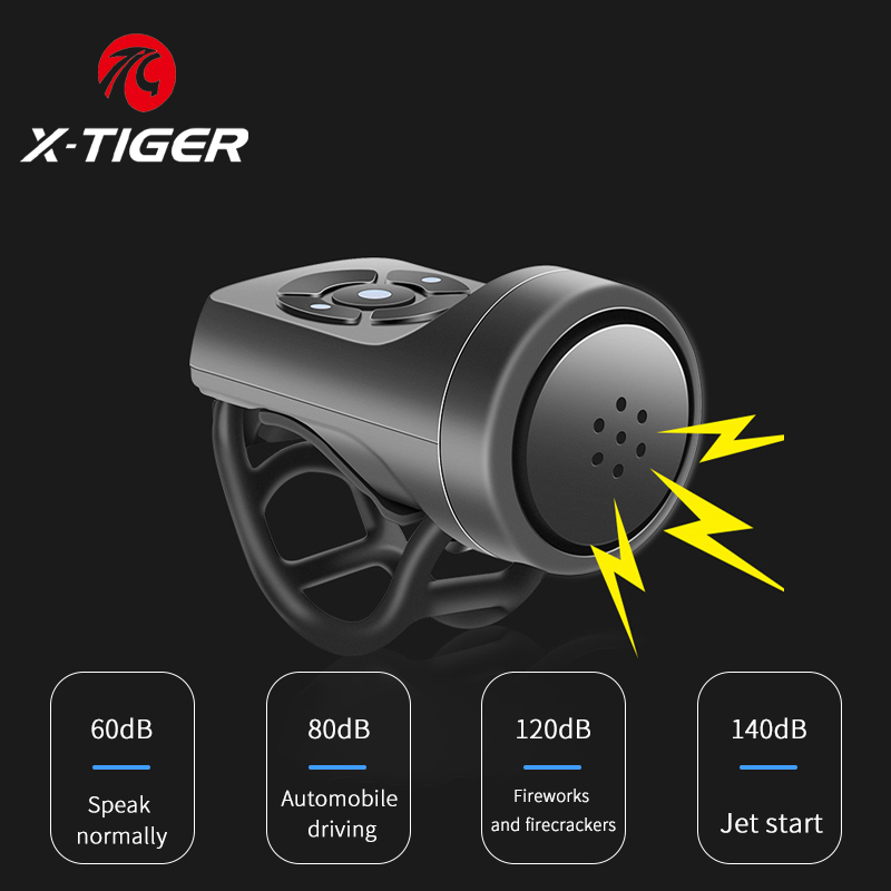 Chuông xe đạp X-TIGER có thể sạc lại xe đạp xe máy điện chống trộm báo động còi báo động lớn chuông chuông đường Phụ kiện đi xe đạp