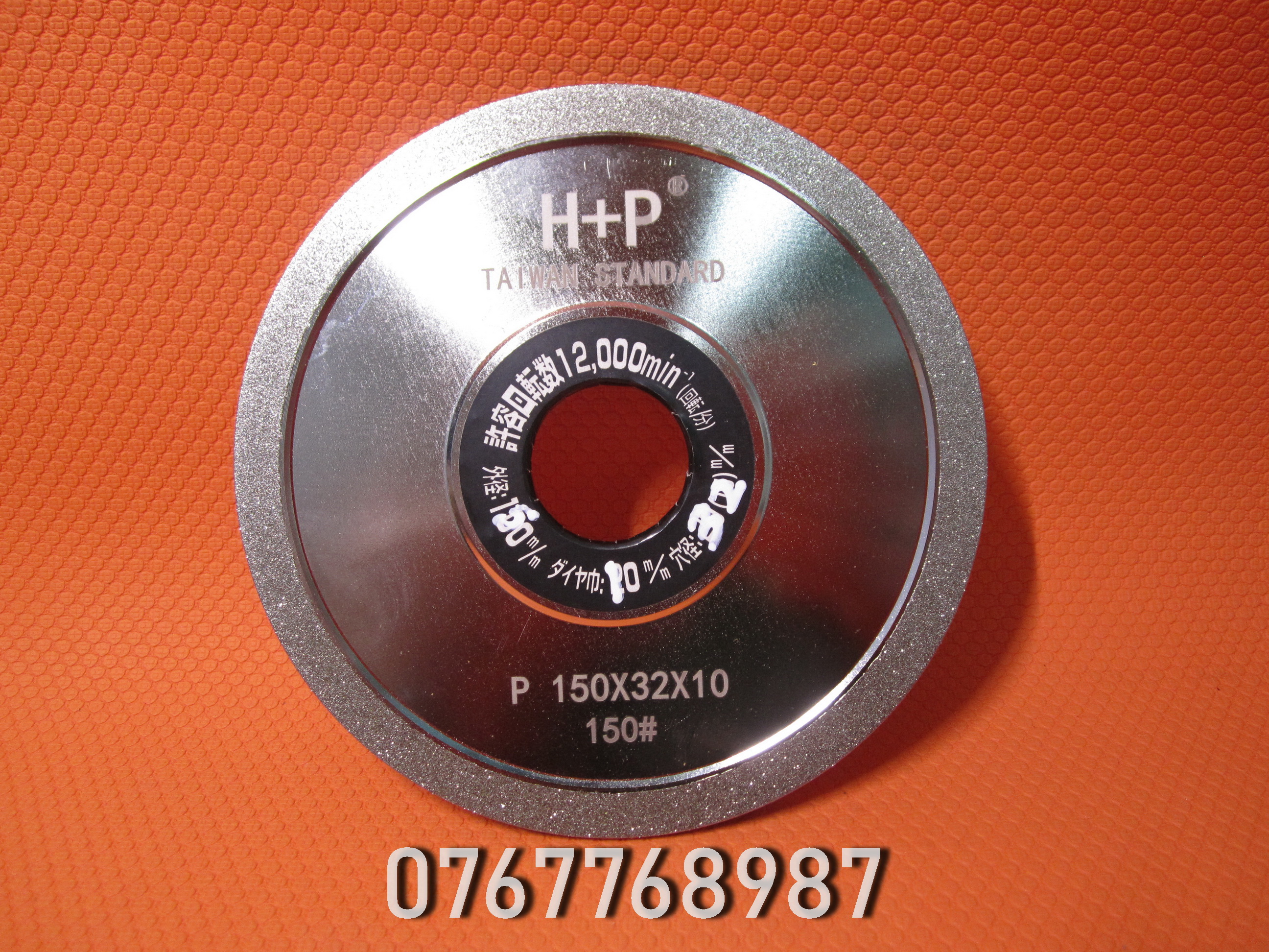 đá mài lưng kim cương H+P gắn máy mài