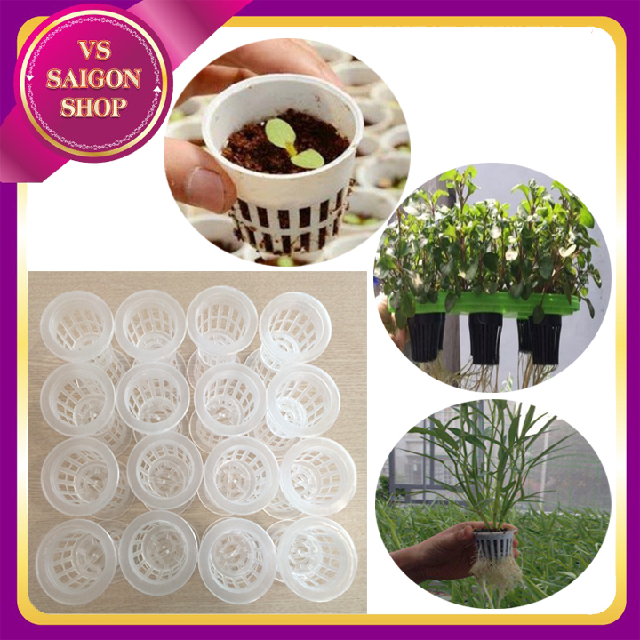 Combo 300 cái: rọ nhựa trồng rau thủy canh - cốc thủy canh