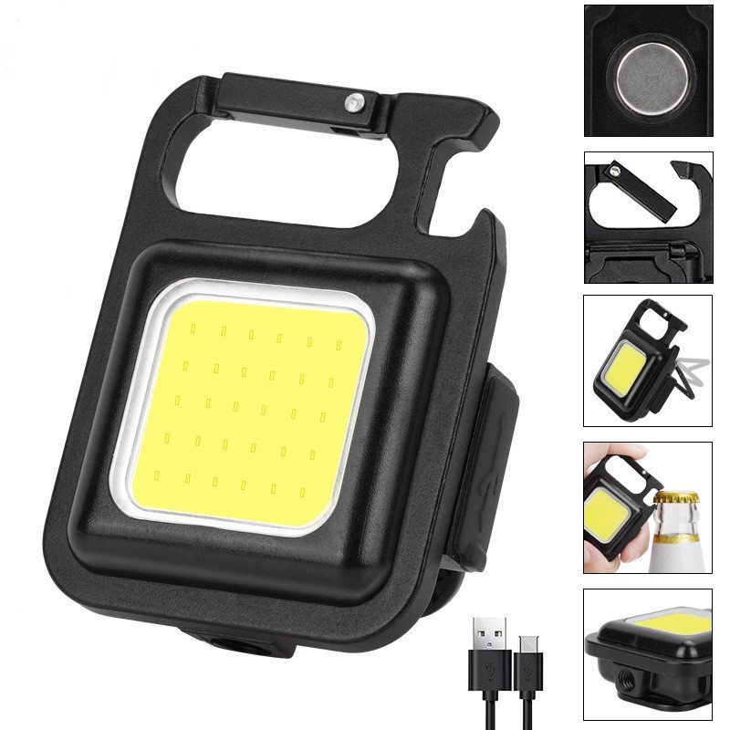 Đèn pin mini móc khóa đèn led siêu sáng sạc usb tiện dụng