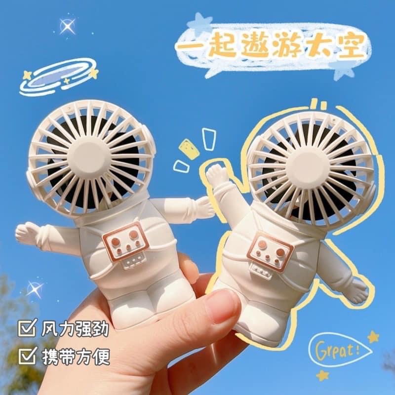 Quạt Sạc Mini Cầm Tay Điện Để Bàn Phi Hành Gia cute, quạt mini du lịch tiện dụng