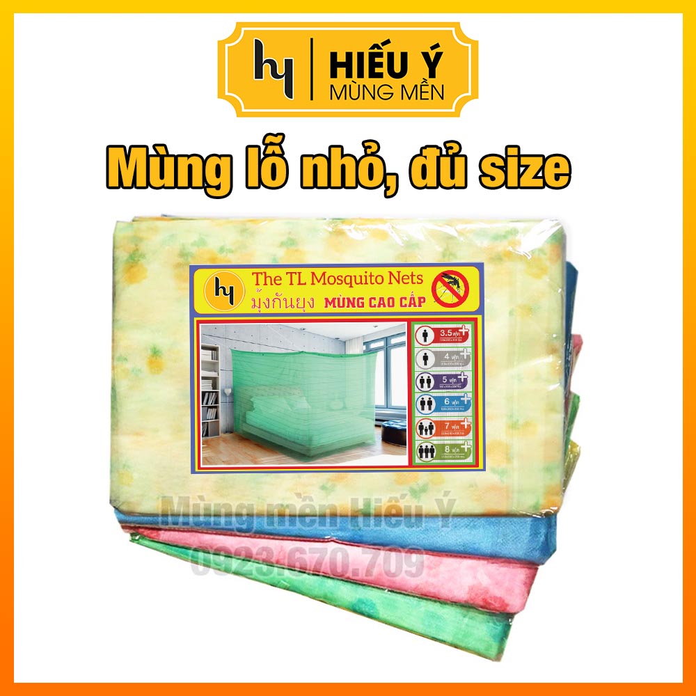 (HÀNG THÁI) Mùng chống muỗi lỗ siêu nhỏ đủ size 1m2 đến 6m - ẢNH THẬT | Mùng mền Hiếu Ý