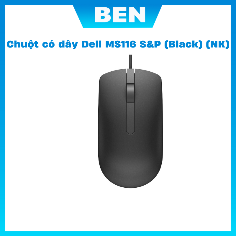 Chuột có dây dell ms116 s&p - chuột có dây, usb, chính hãng dell, nhẹ, dễ sử dụng, phù hợp văn phòng -