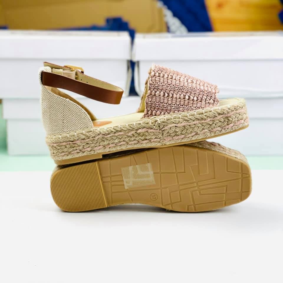 Giày xuất dư - giày xuồng đế cói gogo màu hồng size 39/40/41