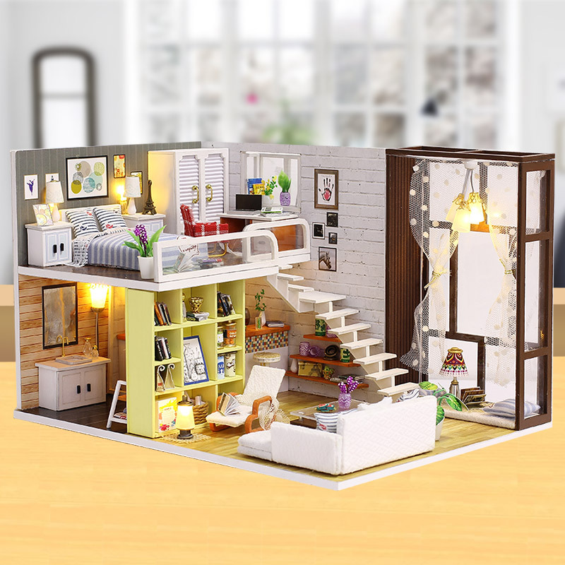 Mô hinh nhà gỗ diy loft căn hộ sang trọng k-028