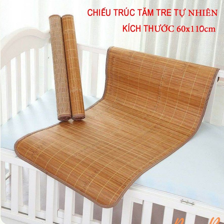 Chiếu tâm trúc trải nôi Bamboo tăm sợi tre nguyên chất cho em bé 60x110cm