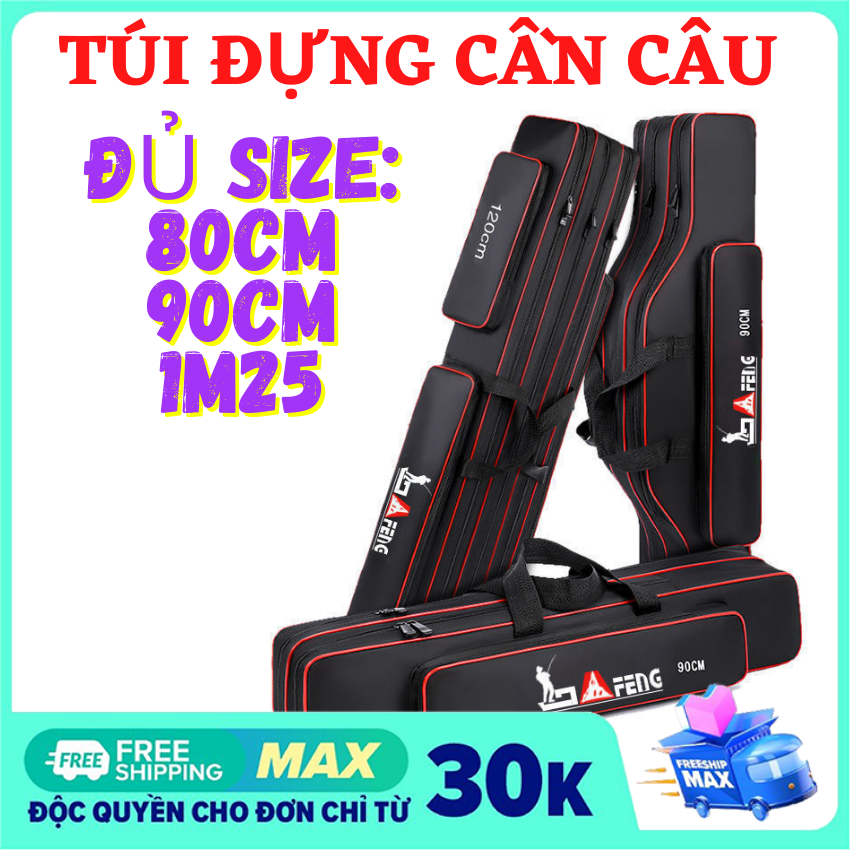 [KHUYẾN MÃI] TÚI ĐỰNG CẦN CÂU cá 80cm 1m25 2 ngăn 3 ngăn chống xước chống thấm nước thế hệ mới Túi đựng đồ câu cần câu tay bao đựng cần câu phụ kiện câu cá - Sanami Fishing