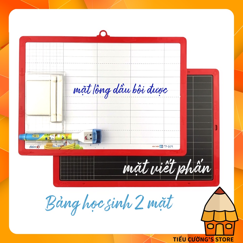 Bảng học sinh 2 mặt viết lông và viết phấn tiện lợi kèm bút và phấn TP B09