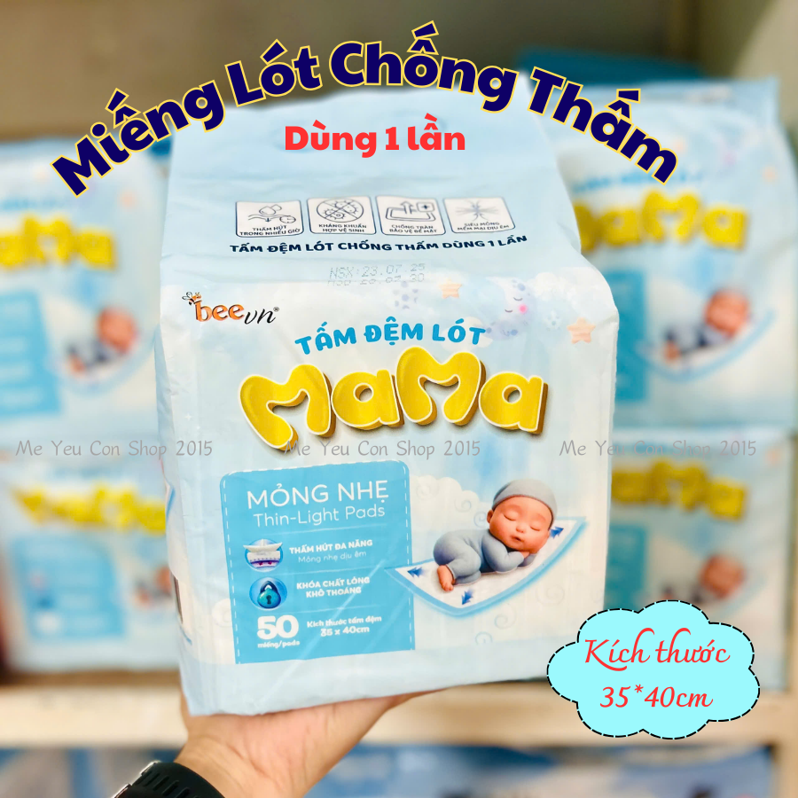 Miếng Lót Chống Thấm, Miếng Lót Thay Tã Dùng 1 Lần MAMA Mềm, Mỏng, Thấm Hút Tốt Dùng Bé Sơ Sinh Tiện Lợi Mang Ra Ngoài
