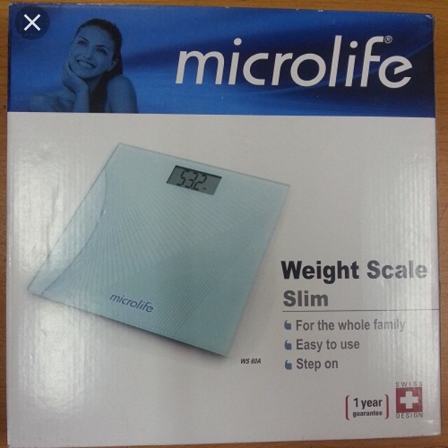 Cân sức khỏe điện tử Microlife WS60A - Kích thước 30x30cm, màu trang nhã, chính xác ±1%