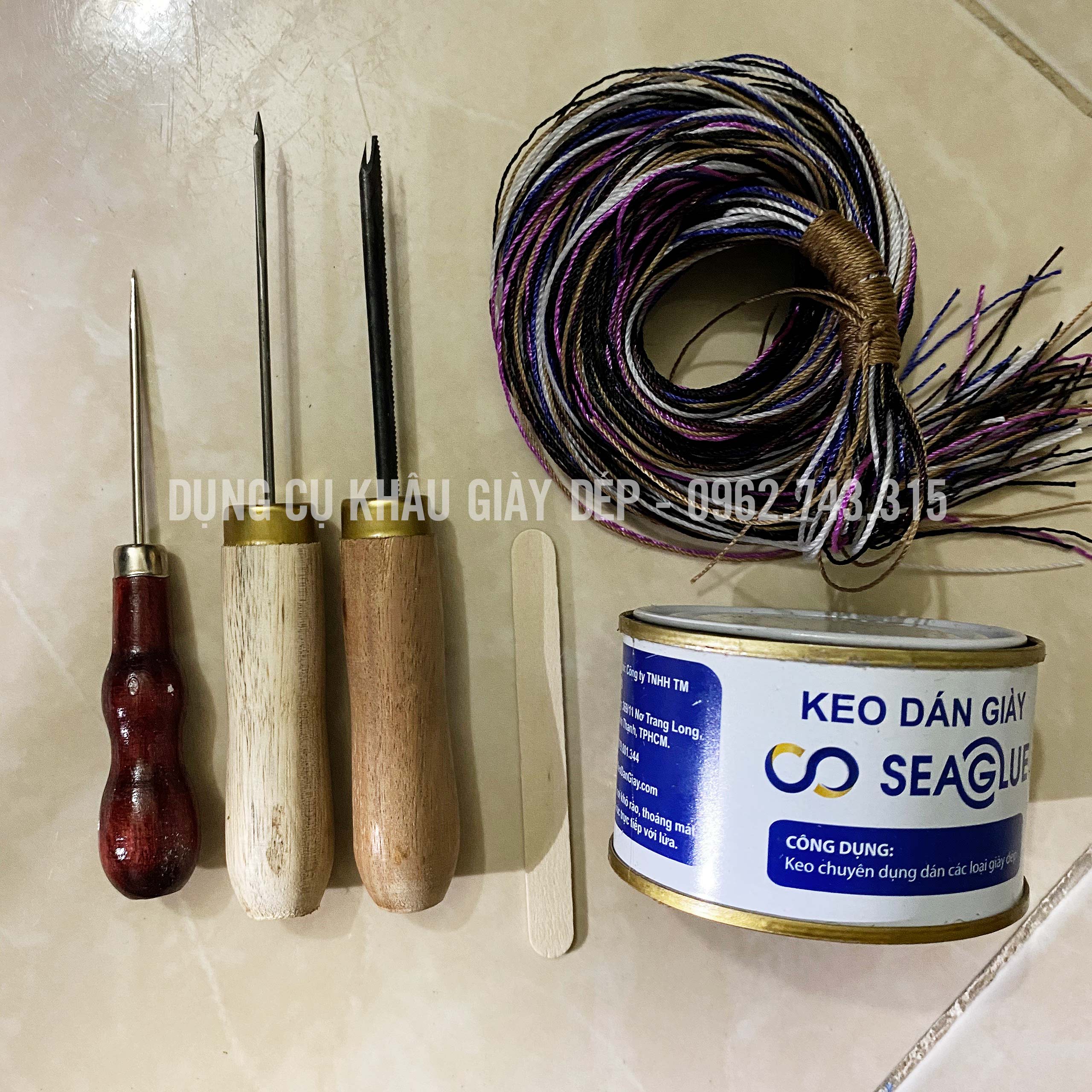 Combo bộ kim khâu giày chuyên dụng kèm keo dán (Tặng chỉ)