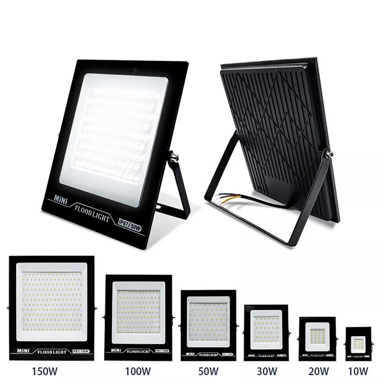 Đèn pha led ipad 200w 150w 100w mặt kính vỏ nhôm ip67 220v sáng trắng