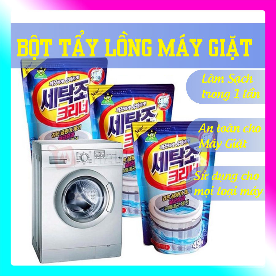 Bột Tẩy Lồng Máy Giặt SET2 GÓI Bột Vệ Sinh Lồng Máy Giặt cửa Ngang, cửa Đứng, Tẩy Lồng Máy Giặt Siêu Sạch