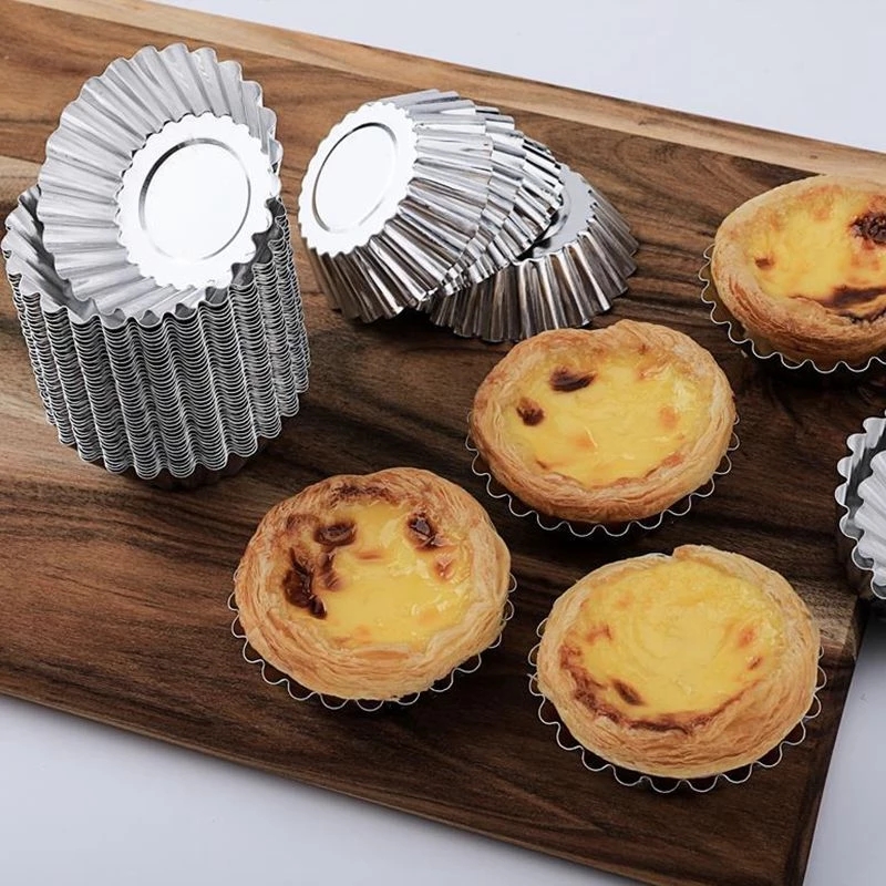Set 10 Khuôn Tart Làm Bánh Trứng Nhôm 7cm