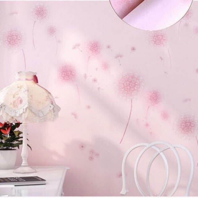 10m Decal Giấy Dán Tường Hoa Bồ Công Anh Hồng khổ rộng 45cm keo sẵn