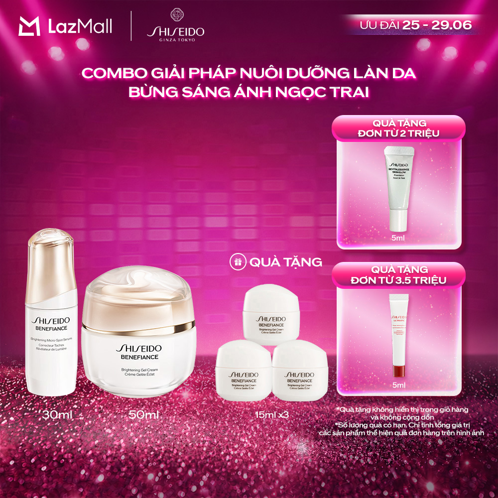 Combo Serum - Kem Dưỡng: Giải Pháp Chăm Da Rạng Rỡ, Sáng Bừng Không Tì Vết - Shiseido Benefiance Gel  Cream