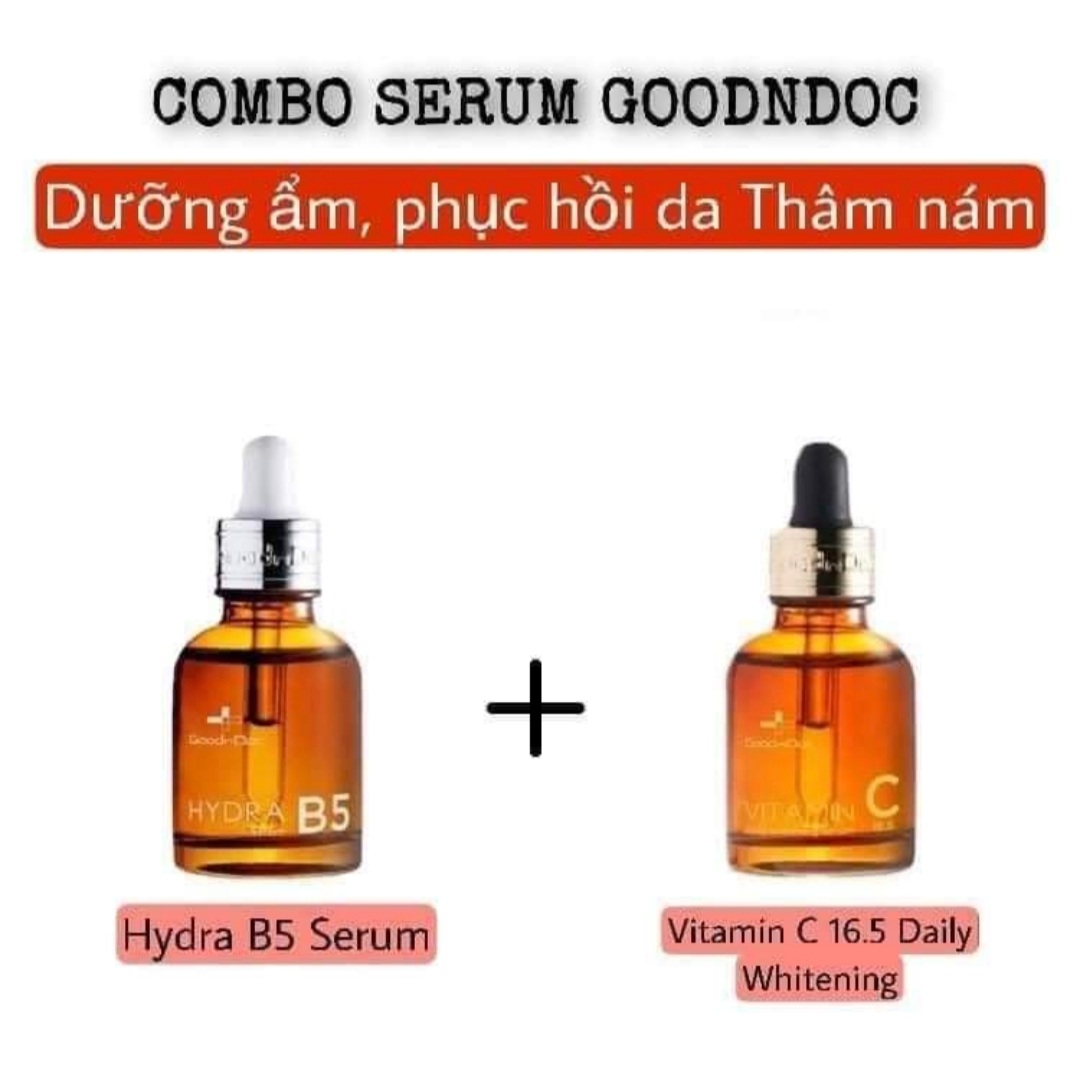 Serum cấp ẩm phục hồi trắng da b5 + vitc goodndoc 30ml