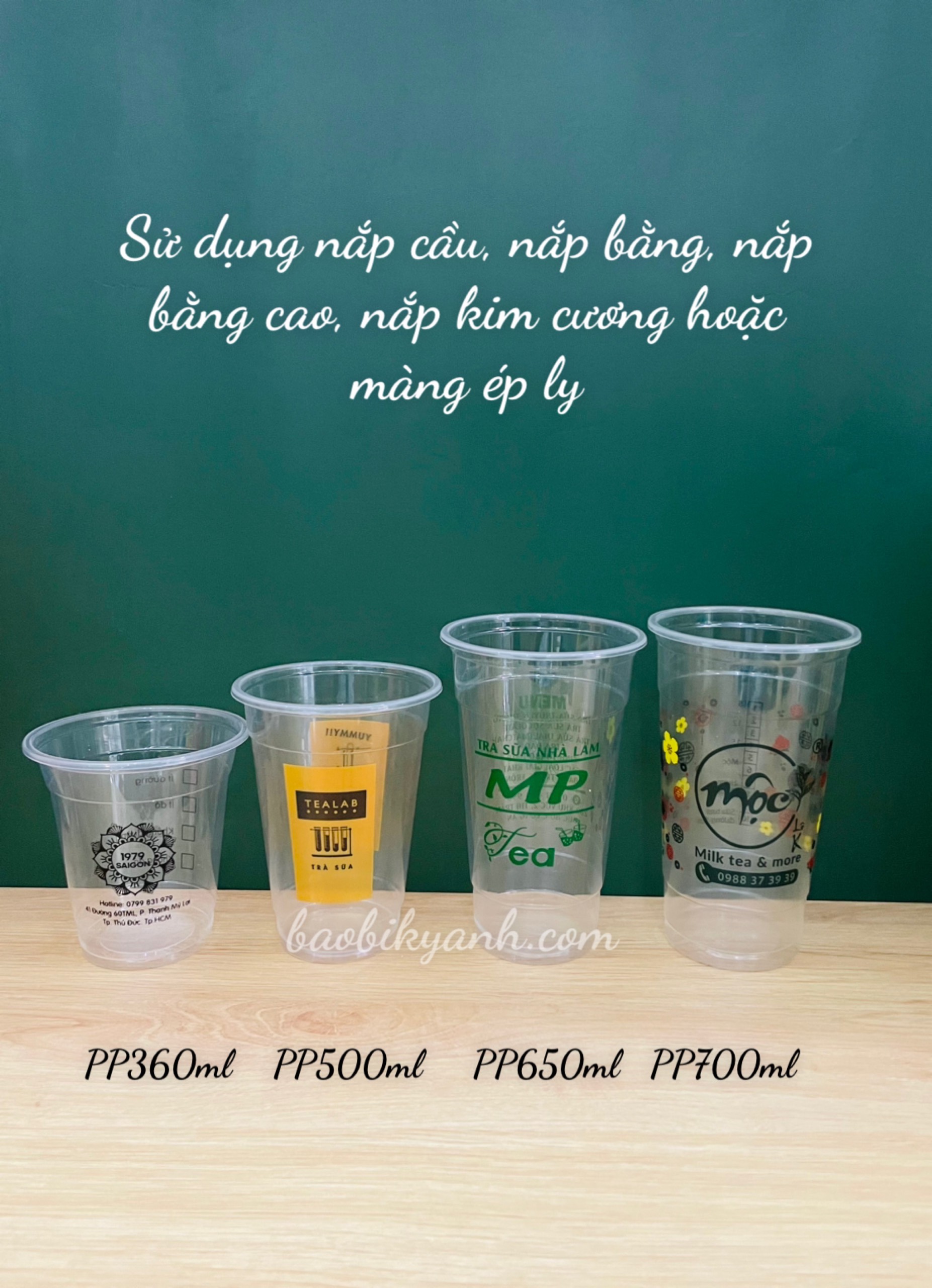50 ly nhựa trà sữa, ly nhựa PP, ly nhựa nắp cầu