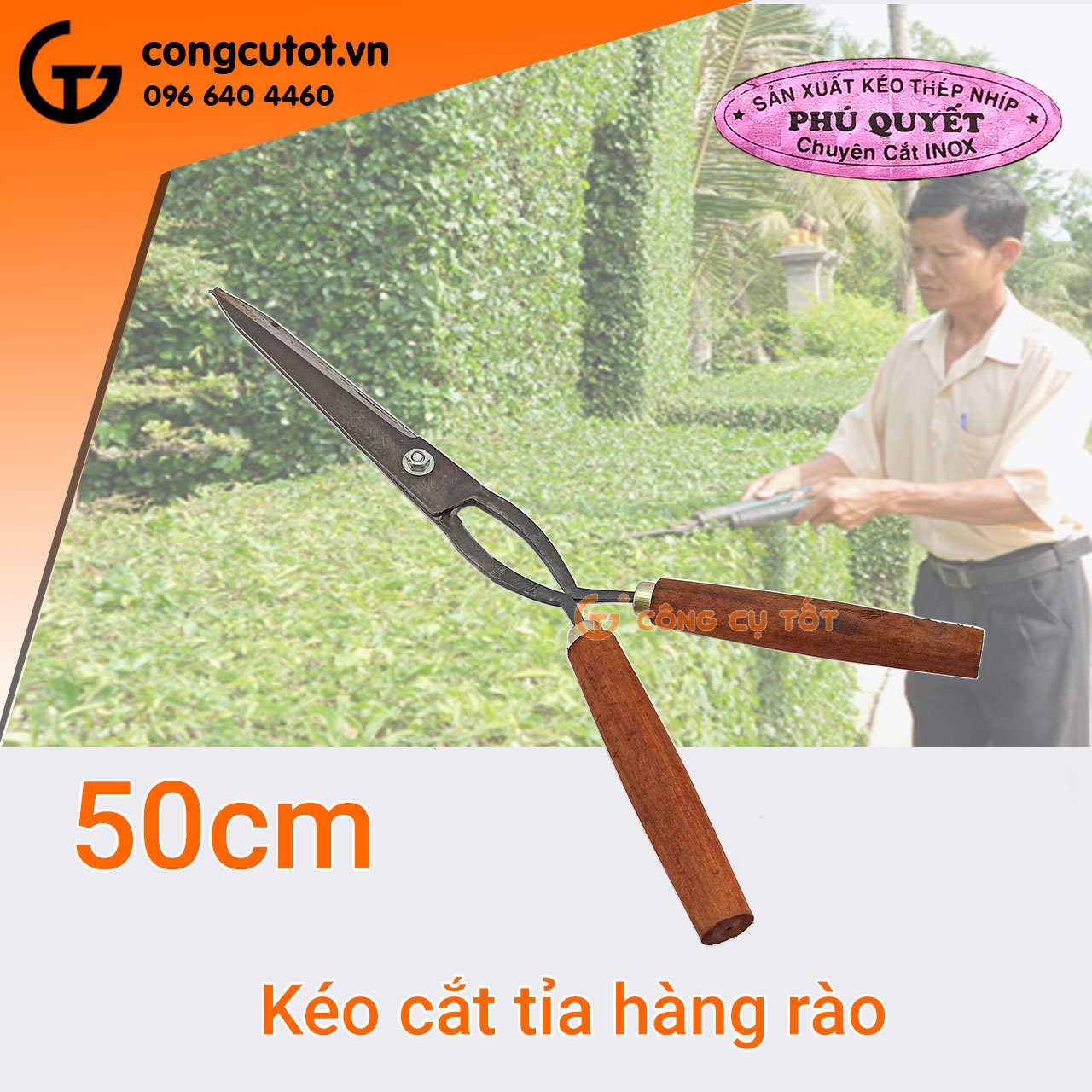 Kéo cắt tỉa cây cảnh, hàng rào Phú Quyết 50cm