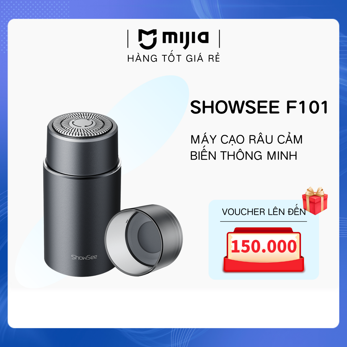 Xiaomi Showsee Máy Cạo Râu Cảm Biến Thông Minh Vỏ Bảo Vệ Từ Tính Khởi động Cảm ứng Dao Cạo Chống Nước IPX7 Cầm Tay Không Có Nút Bấm