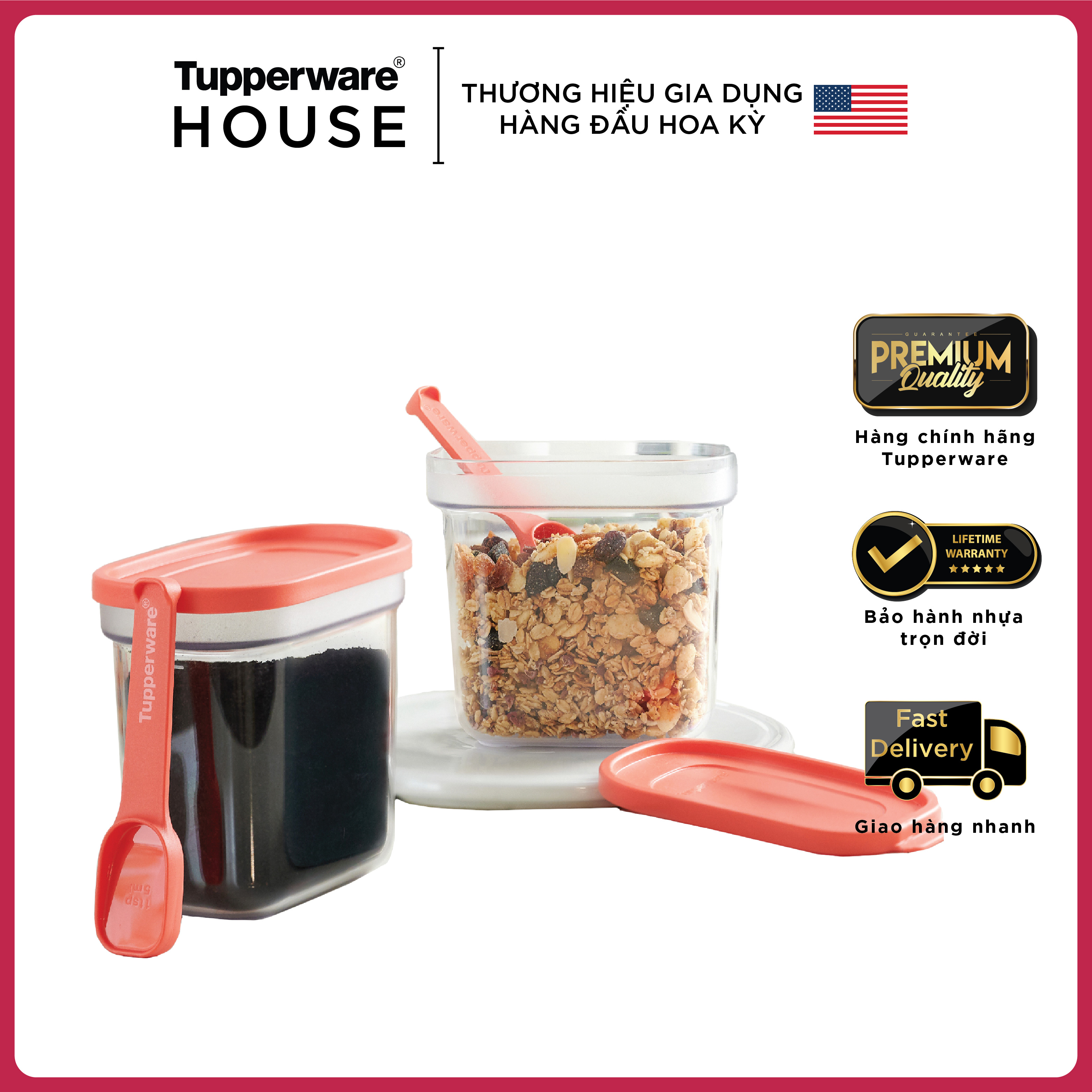 Bộ đựng gia vị Tupperware Umami 500ml (2 Hộp)