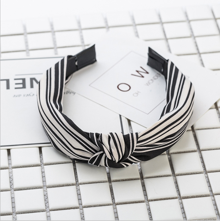 Bờm cài tóc thời trang cao cấp bản to kẻ đen trắng (BN25)