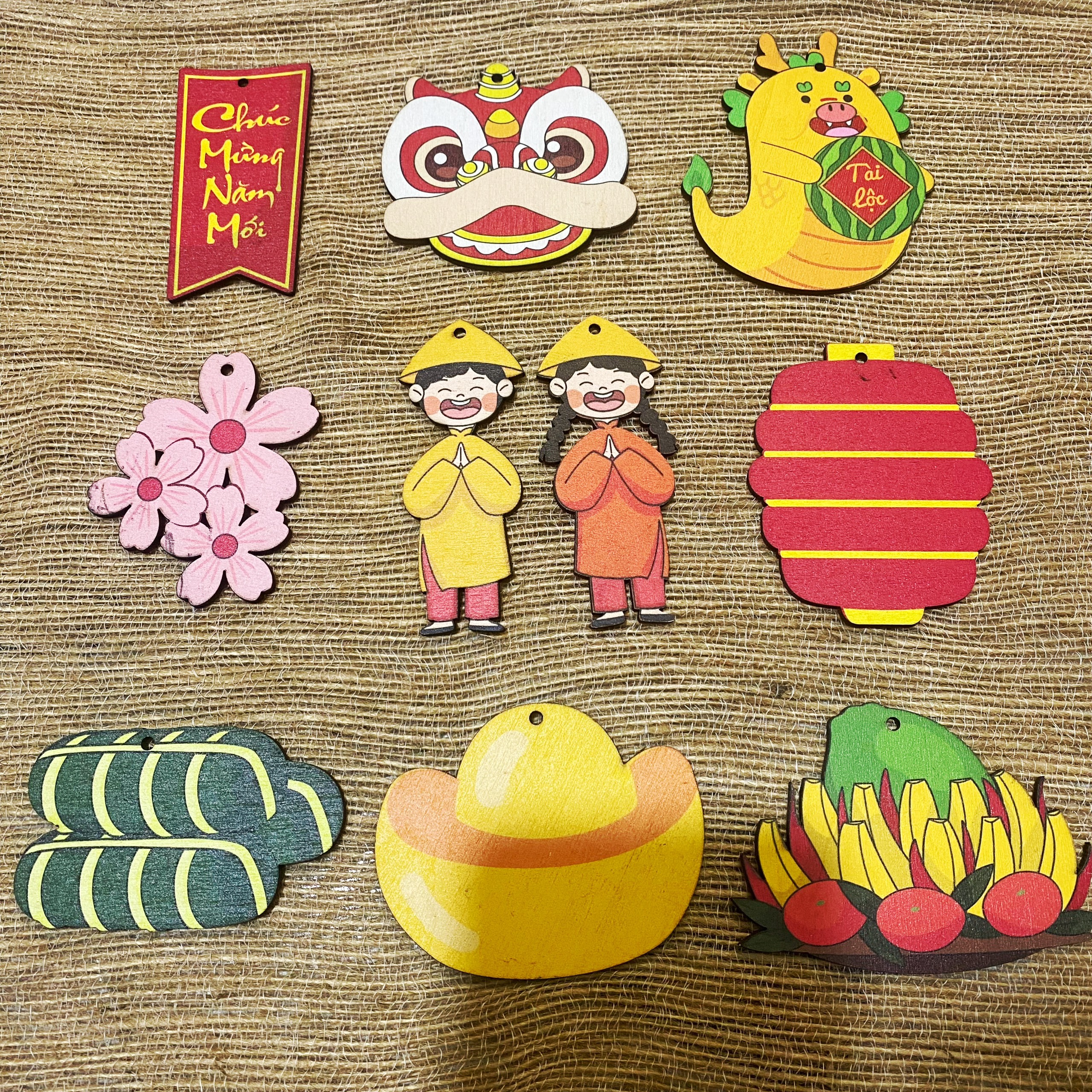 Tag tết, set tết, trang trí tết ohay 2023, size 7x4cm