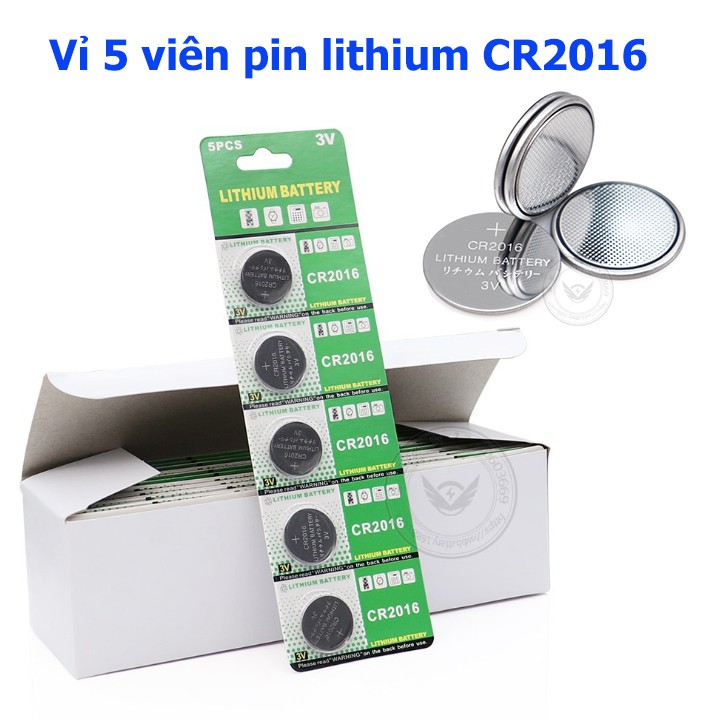 Vỉ 5 viên pin cr2016 3v