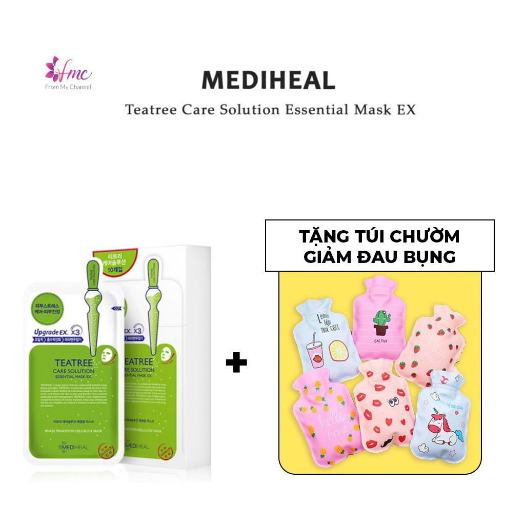 [MUA 1 TẶNG 1] Mặt nạ tinh chất tràm trà ngăn ngừa mụn Mediheal - Teatree Care Solution Essential Mask EX + Tặng 1 túi chườm giảm đau bụng