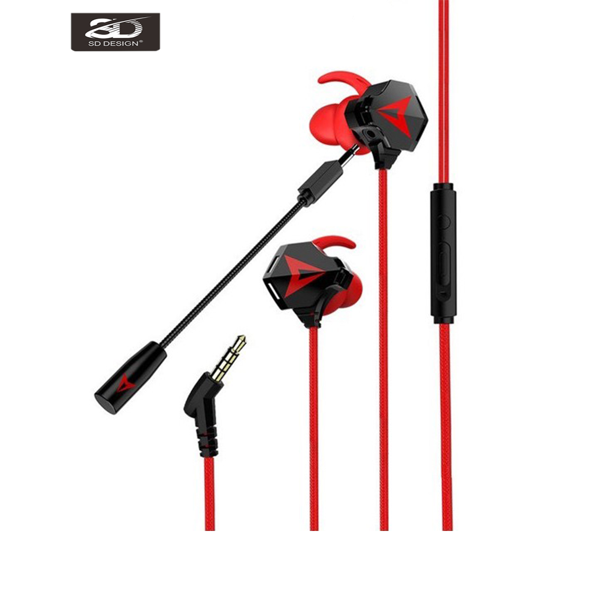 Tai nghe nhét tai SD - S2 dành cho Game thủ, mic rời, nghe cực hay, dây dài 1.2m - Chính hãng