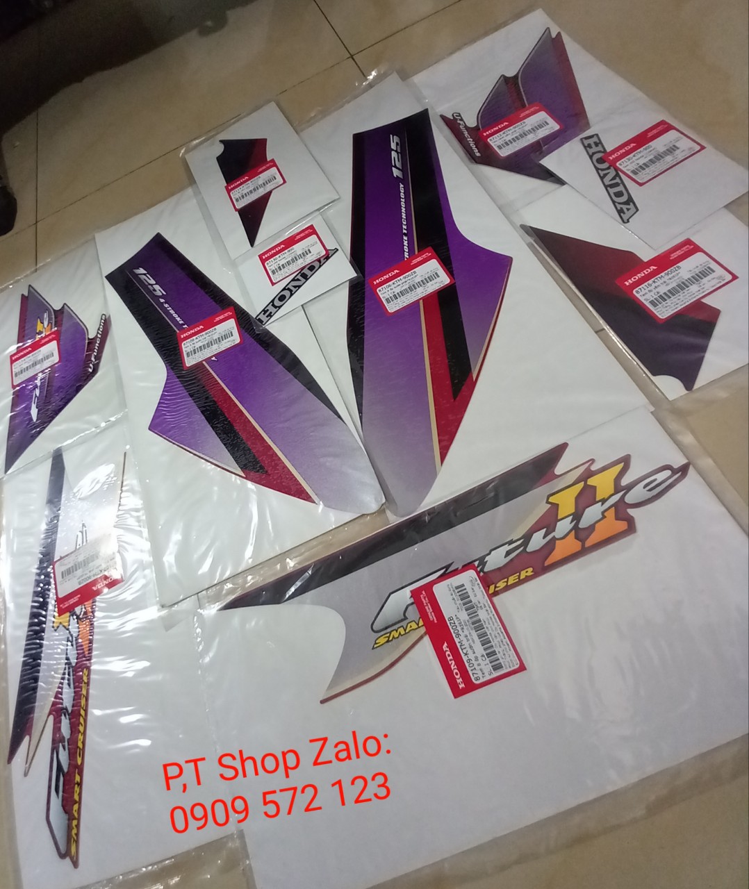 [HCM]FULL BỘ TEM CHO XE FUTURE 2 MÀU ĐỎ TÍM ZIN CHÍNH HÃNG - HONDA...CÓ ĐỦ MÀU