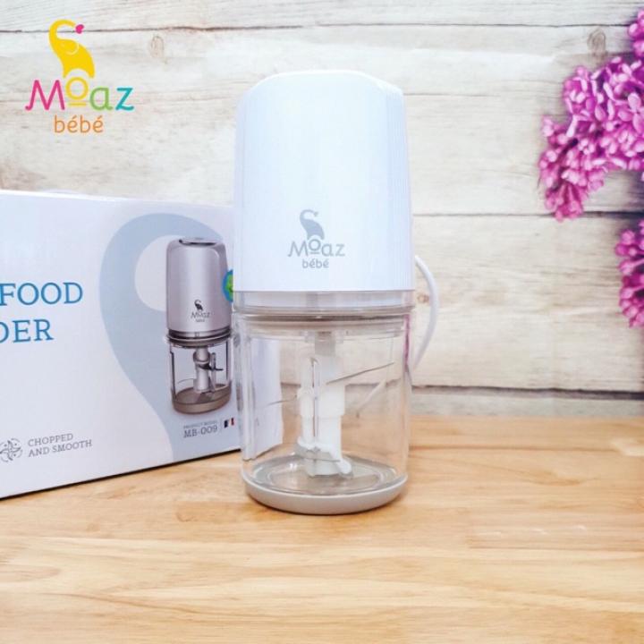[HCM](SALE TOÀN SÀN) Máy Xay Đa Năng Nhỏ Xinh Máy Xay Ăn Dặm Nghiền Thức Ăn Thông Minh Cho Trẻ Em Moaz Bébé - MB009 Cối Thủy Tinh Độ Bền Cao Chịu Lực Tốt Máy Dùng Xay Bột Cháo Thịt Rau Củ Hoa Quả Đá Rất Nhỏ Gọn Và Tiện Lợi