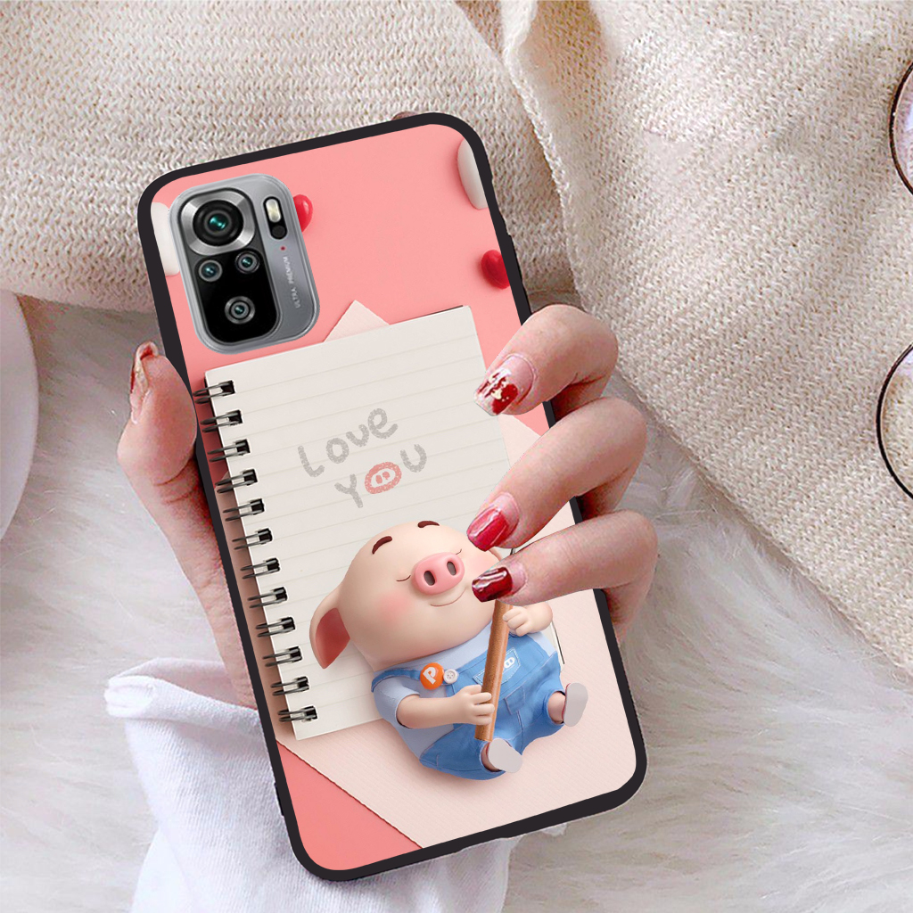 Ốp lưng Xiaomi Redmi Note 10S viền dẻo TPU BST Pig Cute