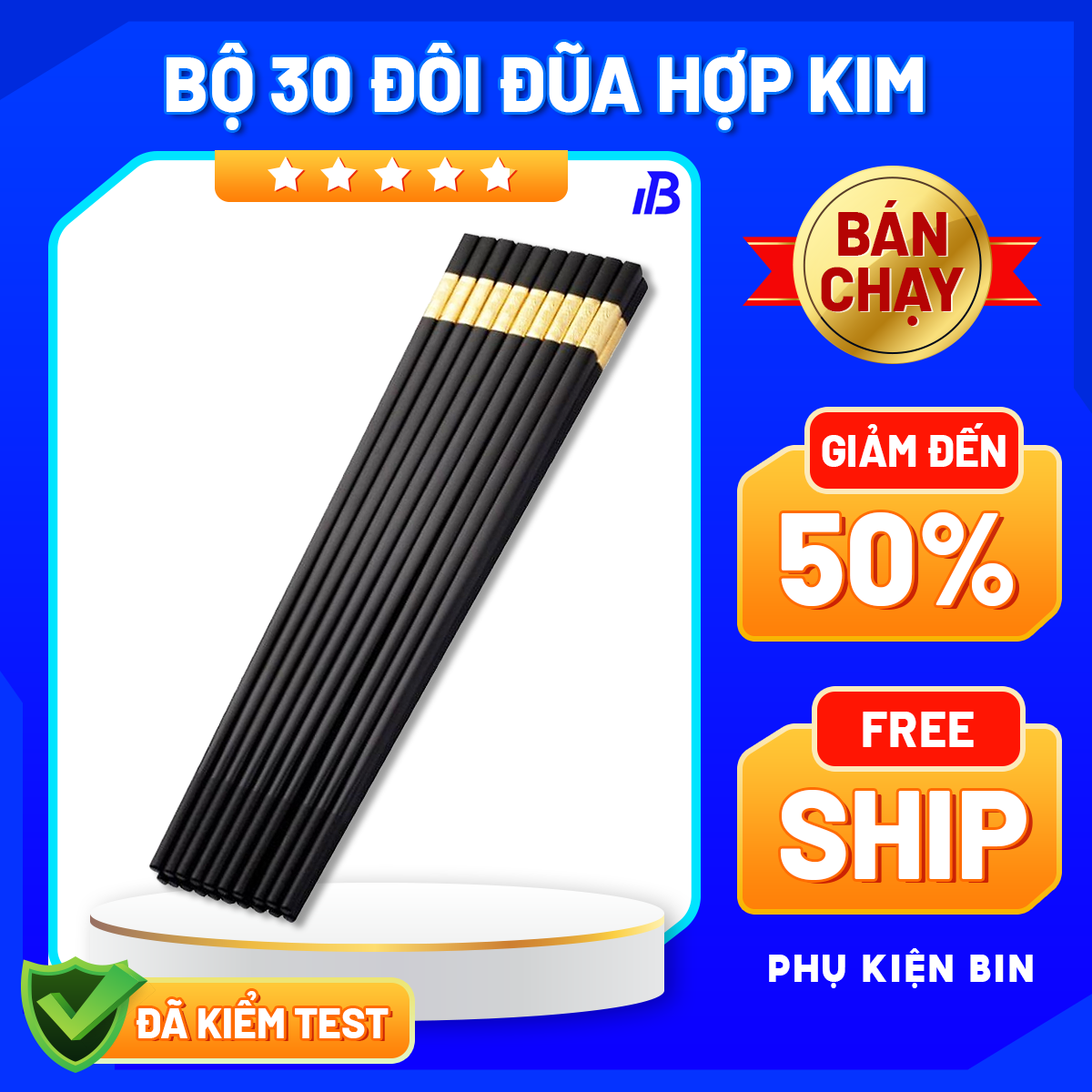 Combo 30 đôi đũa hợp kim xuất hàn chống mốc, chống trơn, chịu nhiệt cao hàng cao cấp, Đũa ăn cơm cao cấp