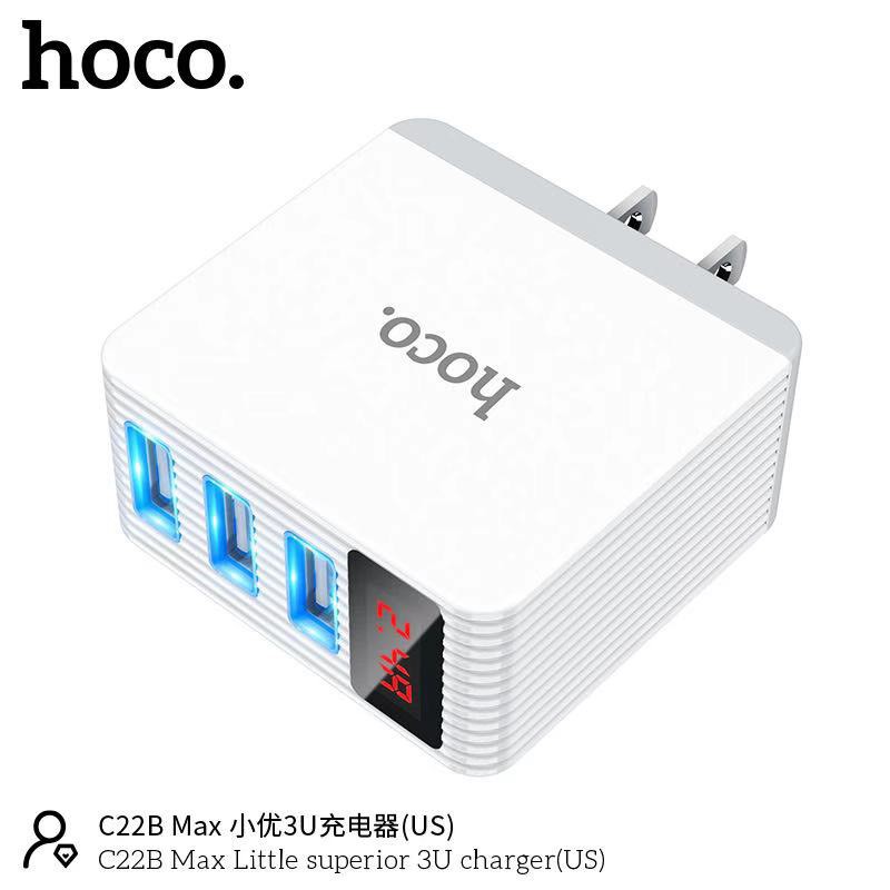 Cóc sạc nhanh 3 cổng usb 5a hoco c22b max