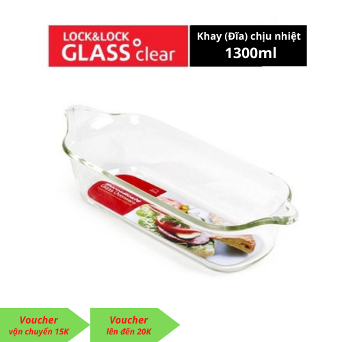 Đĩa thủy tinh chịu nhiệt, khay nướng Lock&Lock Glass Ovenware LLG581PG dung tích 1.3L