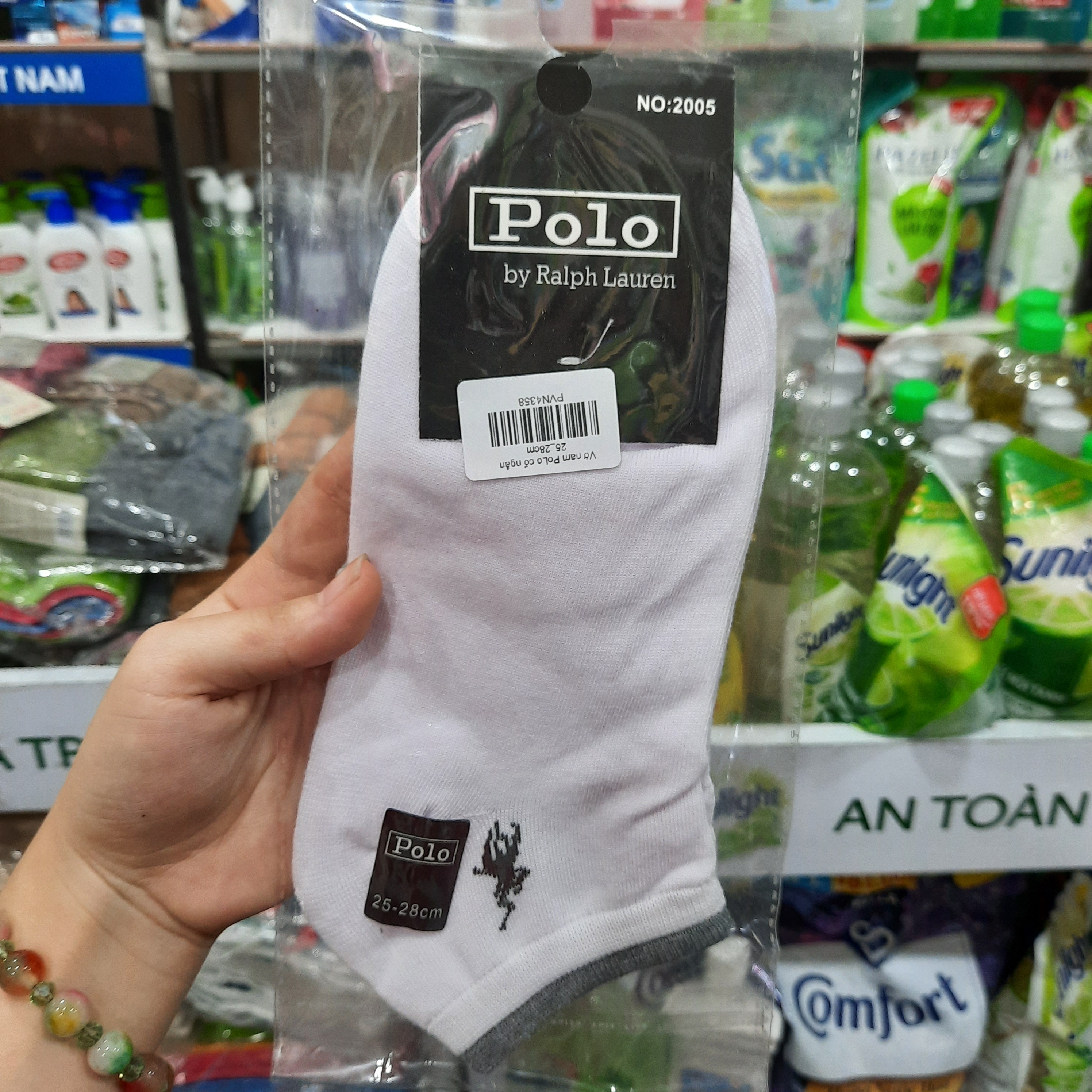 1 đôi vớ nam polo cổ ngắn 25-28cm
