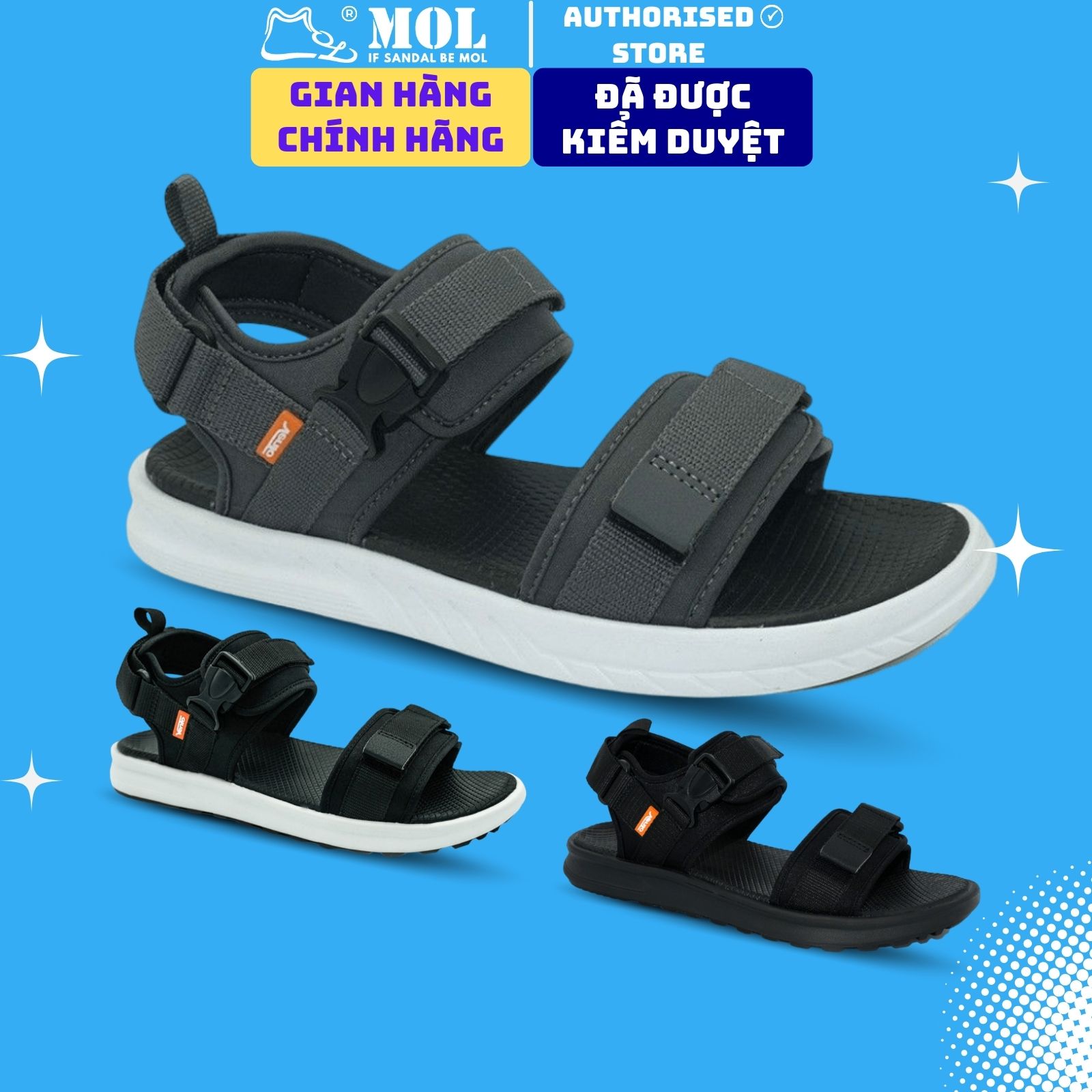 Sandal nam nữ unisex chính hãng hiệu Vento 2 quai ngang NB01G2 màu xám