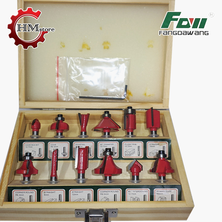 Bộ mũi phay gỗ 12 chi tiết 6,35mm - bộ mũi soi gỗ 12 chi tiết, bộ mũi phay, bộ mũi router xịn - hải my store