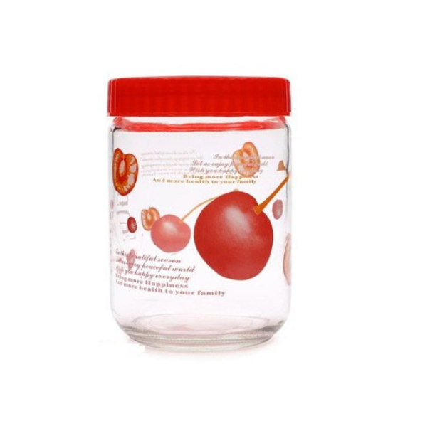 Hủ thủy tinh trái cây nắp nhựa nhiều kích cỡ dễ thương