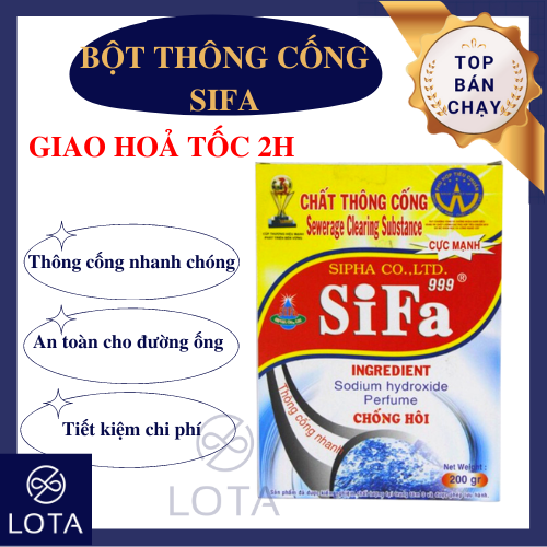 BỘT THÔNG CỐNG & ỐNG THOÁT NƯỚC SIFA CỰC MẠNH CỰC NHANH SIFA giải quyết tắc nghẽn đường ống do tóc & rác thải phân hủy thức ăn mảng bám lâu nắm gây nghẹt cầu cống thông bồn cầu lavabo toilet Sifa giữ ống thông thoáng