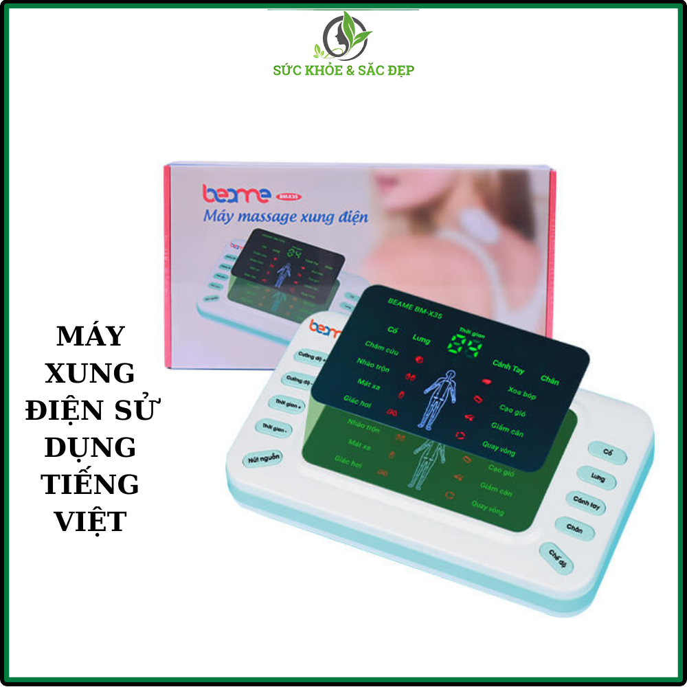 Máy massage xung điện trị liệu phiên bản Tiếng Việt, máy điện xung trị liệu với thảm massage chân giảm đau nhức hiệu quả