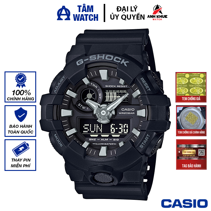 Đồng hồ nam dây nhựa casio g-shock chính hãng anh khuê ga-700-1bdr