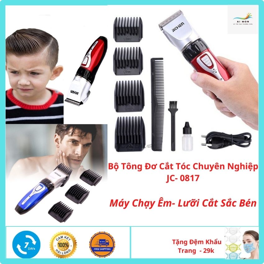[HOT+ Quà 30k] Tông Đơ Cắt Tóc Gia Đình- Trẻ Em JiChenJC-0817.MEN3. Tông Đơ Cắt Tóc Chuyên Nghiệp- Tăng Đơ Cắt Tóc Không Dây- Tăng Đơ Hớt Tóc- Máy Hớt Tóc Cho Bé Loại Tốt. Tặng Đệm Khẩu Trang Cho Mẹ Và Bé 29K. 2MEN