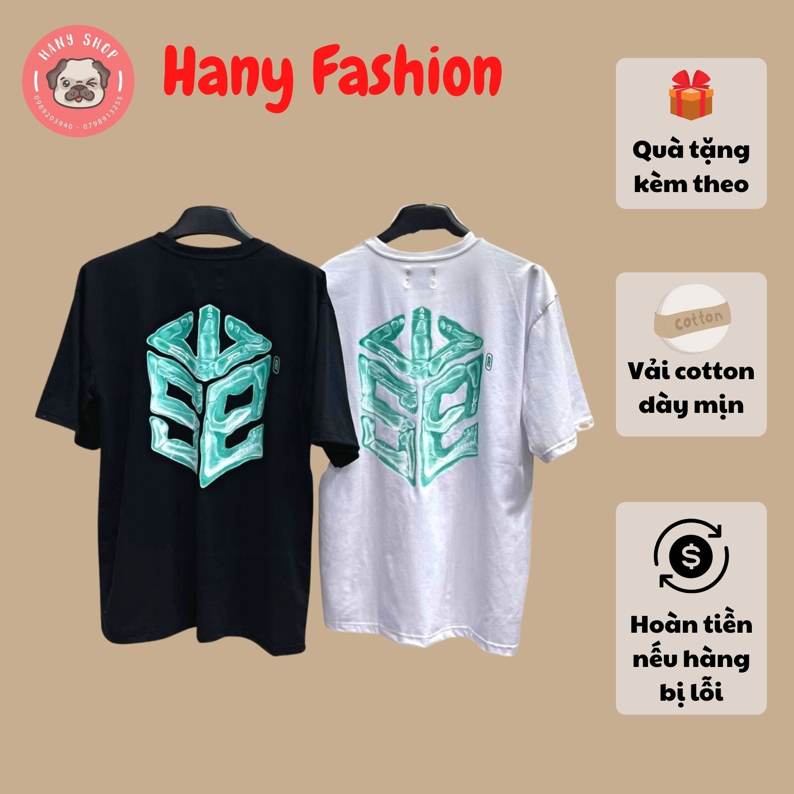 Áo thun tay lỡ form rộng SWE Bone Tee phong cách unisex cho cả nam nữ, vải cotton 100% co giãn 4 chiều, hình in to và cực bền, có size to (big size) - Hany Shop