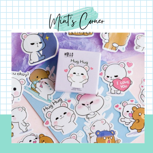 Hộp 45 Miếng Dán Sticker Hình Gấu Trang Trí Siêu Đáng Yêu