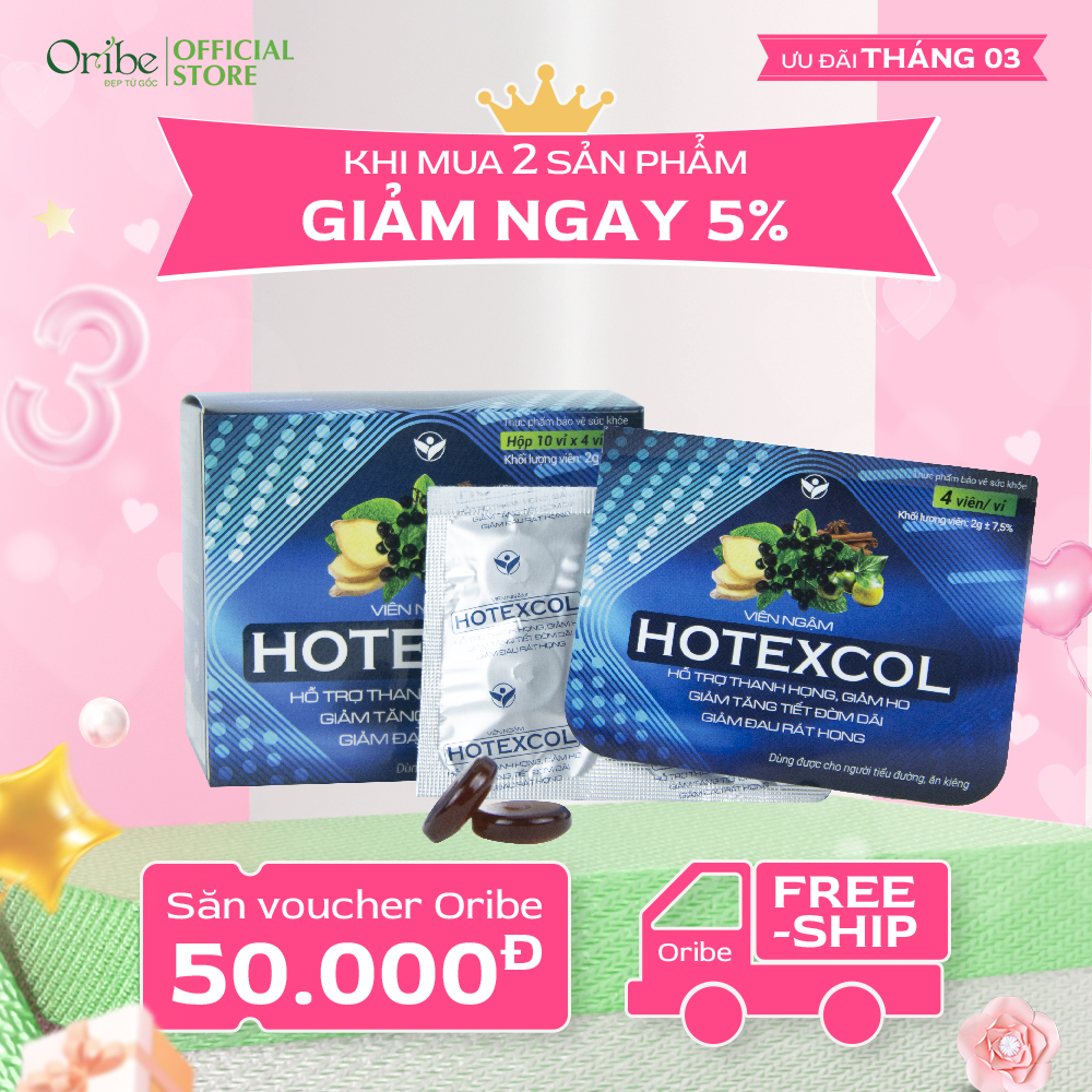 Kẹo ngậm thanh họng hotexcol hộp 10 vỉ x 4 viên